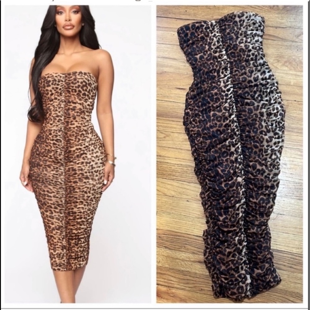 Fashion nova sleeveless ruched tube dress